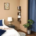 Półka na książki narożna brązowa LOFT Wykonana z solidnej płyty MDF, praktyczna i wytrzymała półka narożna na książki i inne dro