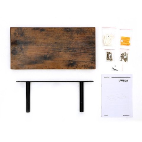 Półka ścienna wisząca rustykalna 40 cm Pływająca półka z solidnej płyty MDF w kolorach vintage brown do wyeksponowania swoich pr