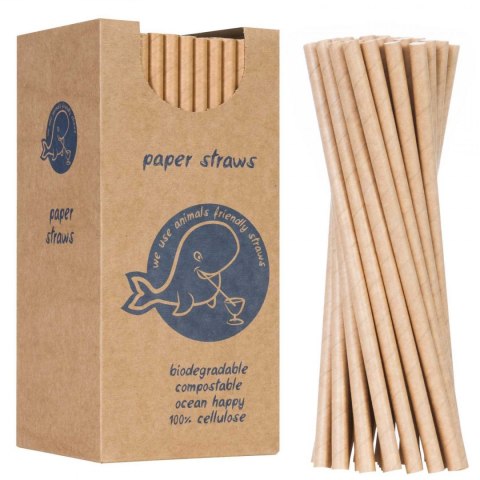 Słomki papierowe BIO ekologiczne PAPER STRAWS 6/205mm - brązowe 250szt.