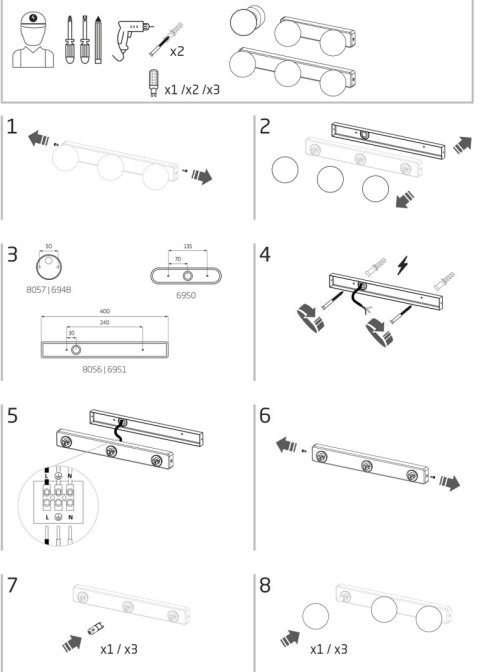 Kinkiet łazienkowy BRAZOS czarny 1xG9