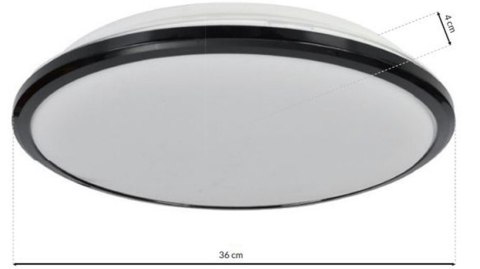 Plafon TERMA czarny 24W LED IP44 36 cm
