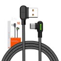 Kabel USB do USB-C kątowy Mcdodo CA-5281 LED, 1.2m (czarny)