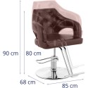 Fotel fryzjerski barberski kosmetyczny z podnóżkiem wys. 47-57 cm brązowy