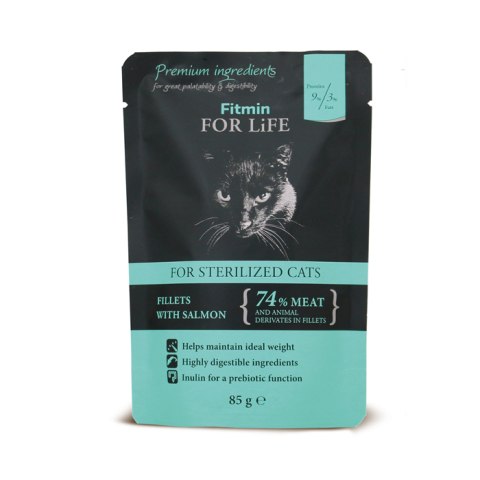 FITMIN cat For Life Pouch Sterilized Salmon 85g