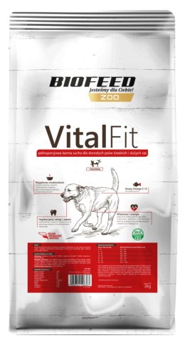 BIOFEED VitalFit - dorosłe psy dużych ras z wołowiną 15kg