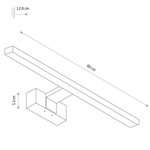 Kinkiet nad lustro CEZANNE LED L chrom 3000K