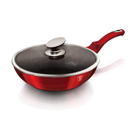 WOK GRANITOWY 28cm Z POKRYWKĄ BERLINGER HAUS METALLIC LINE BURGUNDY BH-1265-N