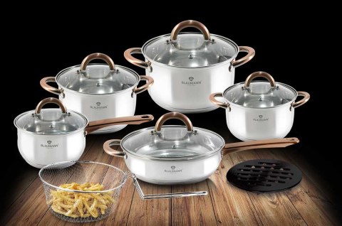 ZESTAW GARNKÓW ZE STALI NIERDZ. 13 EL. BLAUMANN GOURMET LINE BL-3244