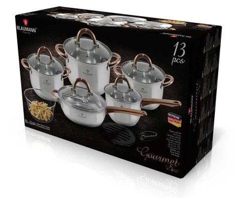 ZESTAW GARNKÓW ZE STALI NIERDZ. 13 EL. BLAUMANN GOURMET LINE BL-3244