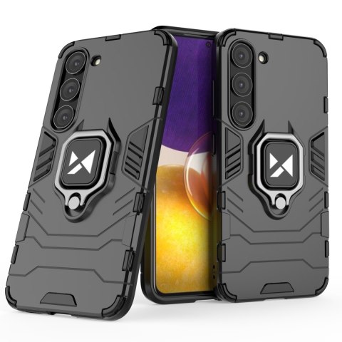 Etui pancerny pokrowiec do Samsung Galaxy S23+ uchwyt magnetyczny Ring Armor czarny
