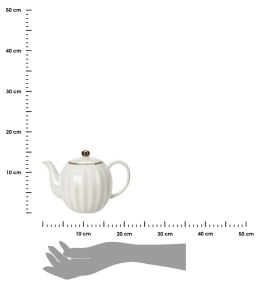 Dzbanek ceramiczny Queen 1100 ml wzór 2 Elegancki czajniczek do zaparzania kawy, herbaty i ziół, wykonany z ceramiki z wytłaczan
