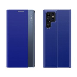Etui pokrowiec do Samsung S24 Ultra z magnetyczą klapką New Sleep View Case niebieskie