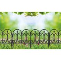 Płotek ogrodowy ażurowy 4 szt 60x30 cm Palisada ogrodowa w kształcie ażurowego płotka wykonana z mocnego tworzywa w kolorze czar