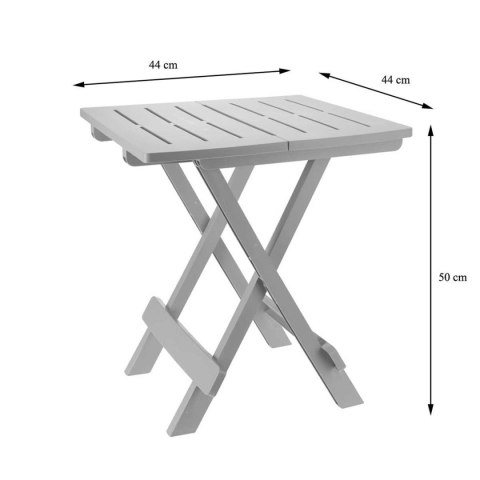 Stół składany balkonowy jasno szary 50cm Stolik turystyczny wykonany z tworzywa sztucznego w kolorze jasnej szarości na taras, b