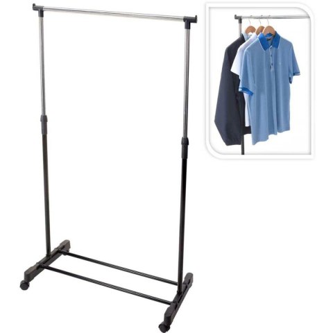 Mobilny, stojący wieszak na ubrania Mobilna garderoba na odzież, wieszak podłogowy z drążkiem, na kółkach, z regulacją wysokości