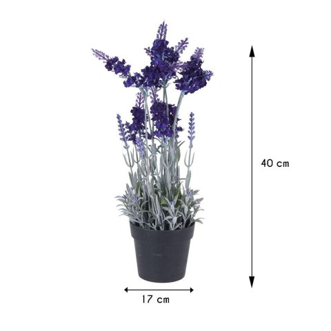 Sztuczna roślina Lawenda fioletowa Wykonany z tworzywa sztucznego, dekoracyjny kwiat sztuczny w donicy o wysokości 40 cm