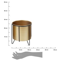 Osłonka Swen 23 cm złota na stojaku Doniczka o wysokości 17,5 cm na metalowym stojaku w stylu loft
