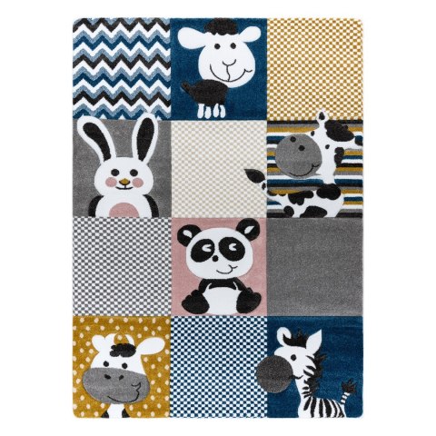 Dywan TINIES ZOO kolor kremowy 200x290 Hakano - RUG/LU/TINIES/ZOO/CREAM+GREY/200x290