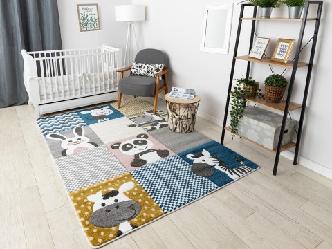 Dywan TINIES ZOO kolor kremowy 240x330 Hakano - RUG/LU/TINIES/ZOO/CREAM+GREY/240x330