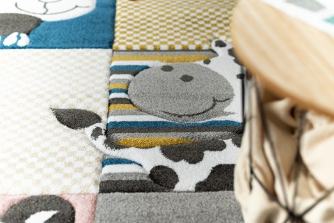 Dywan TINIES ZOO kolor kremowy 240x330 Hakano - RUG/LU/TINIES/ZOO/CREAM+GREY/240x330
