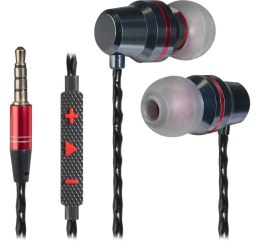 Słuchawki douszne z mikrofonem DEFENDER 64451 (1.2m /3.5 mm (4-pin) wtyk/Czarno-czerwony)
