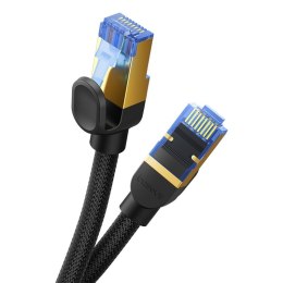 Szybki kabel sieciowy LAN RJ45 cat.7 10Gbps plecionka 25m czarny