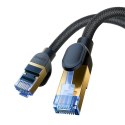 Szybki kabel sieciowy LAN RJ45 cat.7 10Gbps plecionka 25m czarny