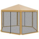 PAWILON OGRODOWY SZEŚCIOKĄTNY 2x2x2x2.5M Z MOSKITIERĄ BEŻOWY