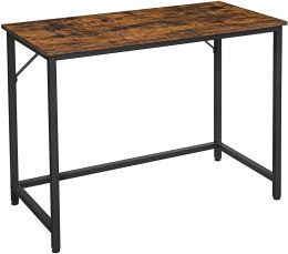 Biurko komputerowe rustykalne 100 cm Wąski praktyczny stolik pod komputer wykonany w rustykalnej kolorystyce brązowo-czarnej do 