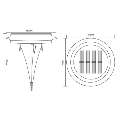 LAMPY SOLARNE DYSKOWE DO WBICIA W GRUNT LUB MONTAŻU NA ŚCIANIE KPL.2SZT