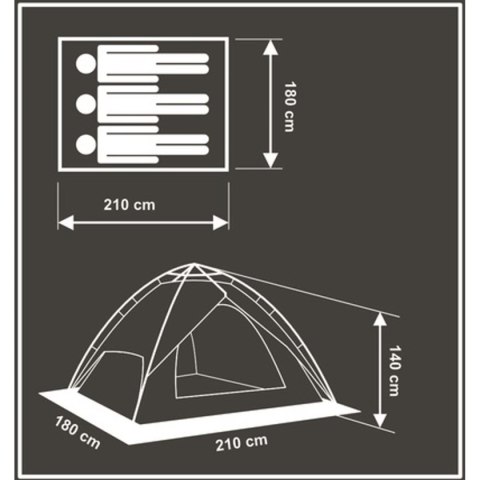 NAMIOT 3 OSOBOWY AUTOMATYCZNY 2W1 HOLIDAY 210x180x140CM ENERO CAMP
