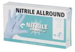 KERBL Rękawice nitrylowe Nitrile Allround roz.M, niebieskie, 50sztuk [09-3181]