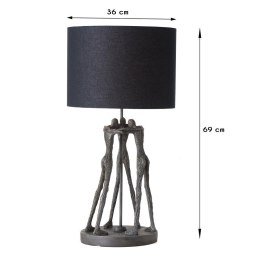 Lampa stołowa Cali 69 cm Ręcznie wykonana, z okrągłym, czarnym abażurem, oryginalny design