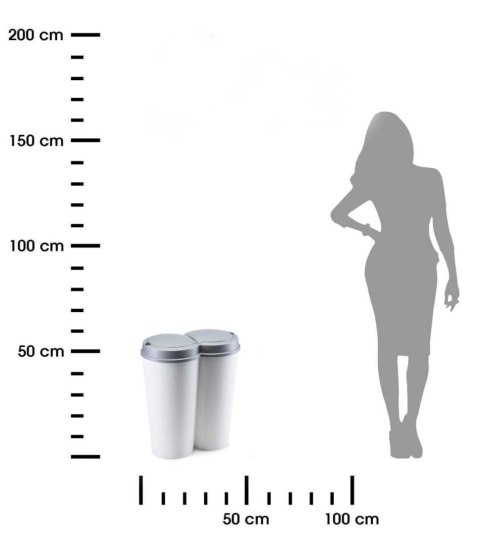 Kosz na śmieci dwukomorowy 50L