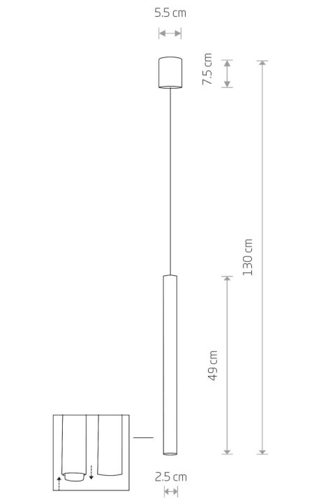 Lampa wisząca LASER 49cm mied® 1xG9