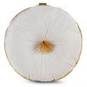 Poduszka VELVET/67 40 cm kremowa okrągła Okrągła, welwetowa poduszka dekoracyjna z pomponem, średnica 40 cm