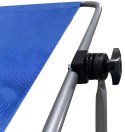 LEŻAK SKŁADANY PLAŻOWY Z DASZKIEM NA KÓŁKACH 116x62x60-90CM NIEBIESKI