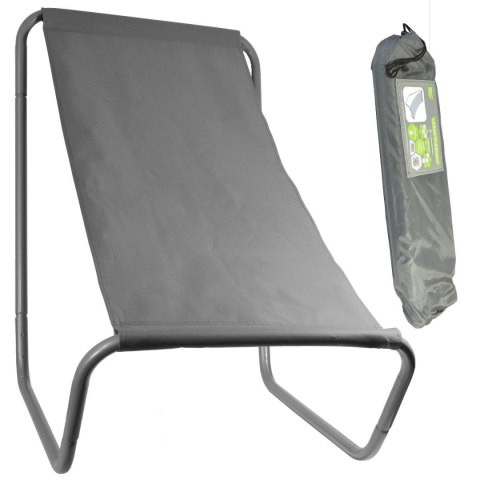 LEŻAK OGRODOWO PLAŻOWY SKŁADANY I TORBA SZARY ENERO CAMP