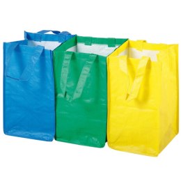 Wytrzymałe torby do segregacji odpadków śmieci ZESTAW 3szt x 21L