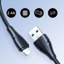 Kabel przewód do iPhone USB - Lightning 2.4A 0.25m czarny