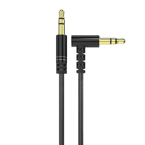 Kątowy kabel przewód audio AUX mini jack 3.5mm 1m czarny