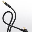 Kątowy kabel przewód audio AUX mini jack 3.5mm 1m czarny