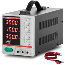 Zasilacz laboratoryjny serwisowy LED 0-30 V DC 0-10 A 300 W