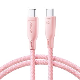 Kabel przewód USB-C 60W szybki transfer Multi-Color Series 1m różowy