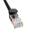 Kabel przewód sieciowy Ethernet Cat 5 RJ-45 1000Mb/s skrętka 1m czarny