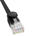 Kabel przewód sieciowy Ethernet Cat 6 RJ-45 1000Mb/s płaski 12m czarny