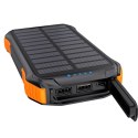 Powerbank solarny 10000mAh z ładowarką indukcyjną Qi 5W pomarańczowy