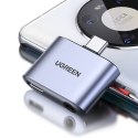 Adapter audio do słuchawek mikrofonu ładowania USB-C miniJack 3.5mm szary