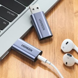 Adapter przejściówka audio na słuchawki USB-A do miniJack 3.5mm szary