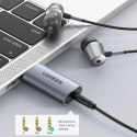 Adapter przejściówka audio na słuchawki USB-A do miniJack 3.5mm szary